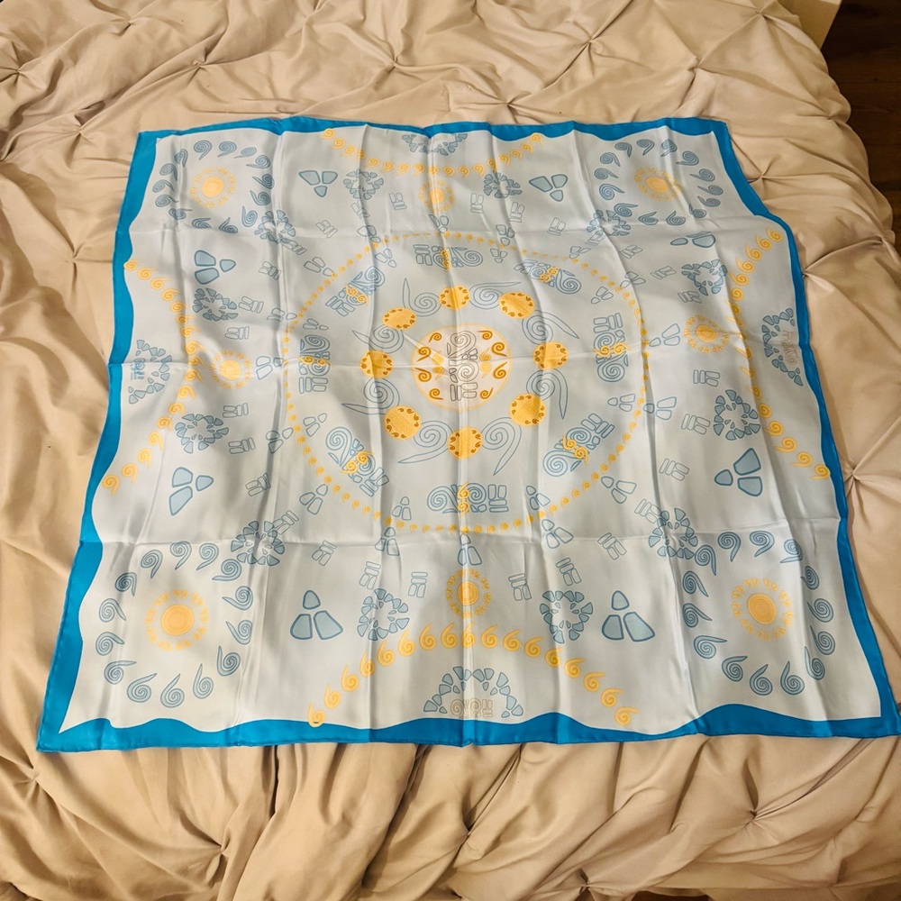 Pineda Covalin Vibrant Blue and Yellow Square silk Scarf